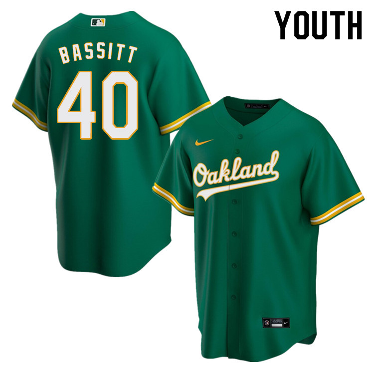Nike Youth #40 Chris Bassitt Oakland Athletics Baseball Jerseys Sale-Green